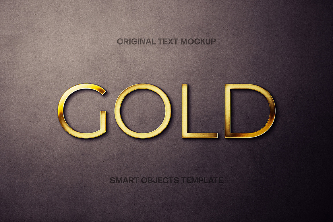 Realistic Gold Text Mockup Realistic Gold Text Mockup