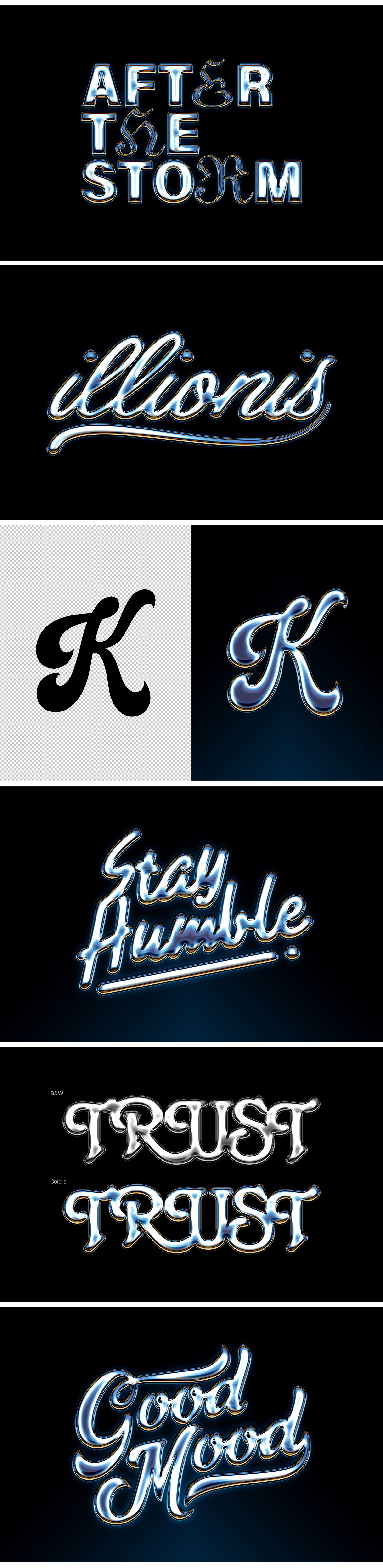 Iridescent Chrome Text Effect Iridescent Chrome Text Effect