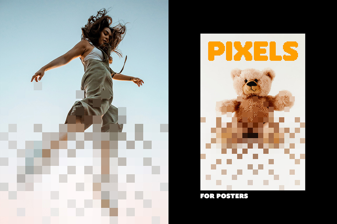 Pixel Dispersion Poster Photo Effect