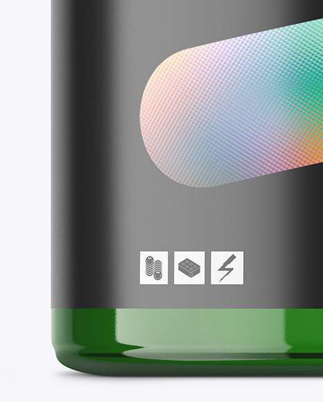 Green Glass Large Jar Mockup