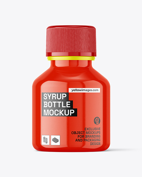 Glossy Syrup Bottle Mockup