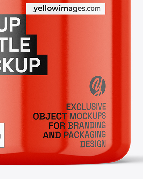 Glossy Syrup Bottle Mockup