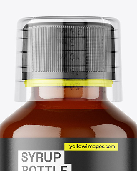 Amber Syrup Bottle Mockup