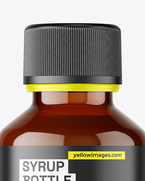 Amber Syrup Bottle Mockup