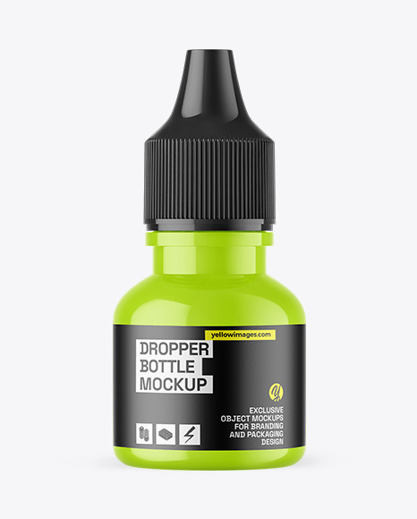 Glossy Dropper Bottle Mockup