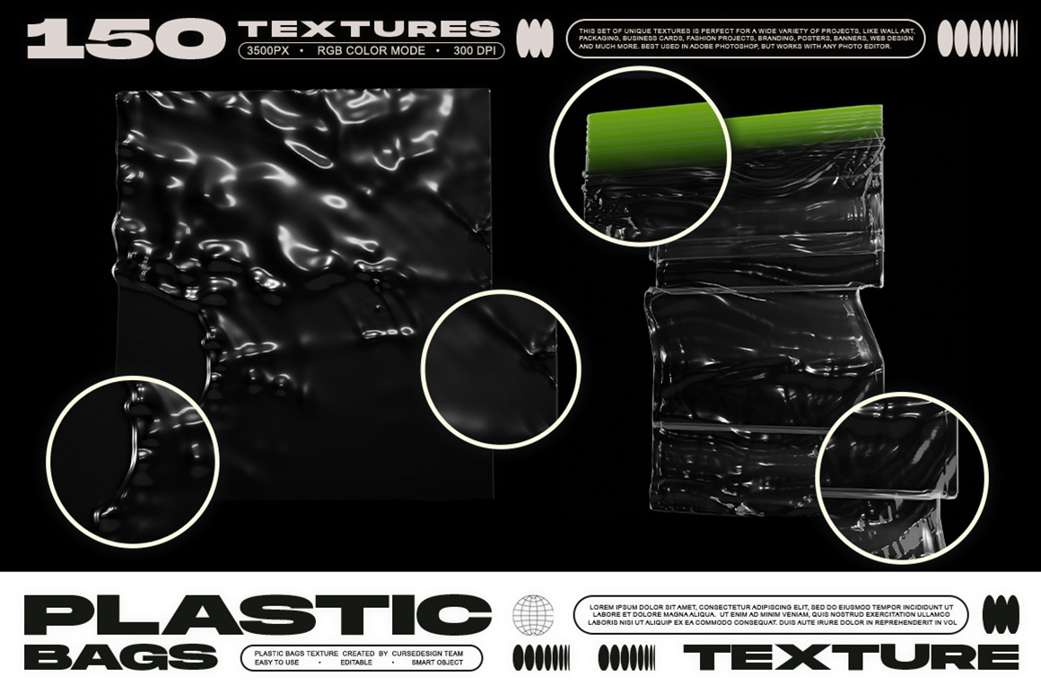 150 Plastic Bags Texture