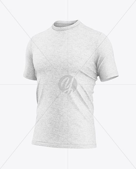 Heather T-Shirt Mockup - Half Side View