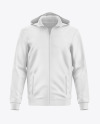 Softshell Zipped Hoodie Mockup - Front View