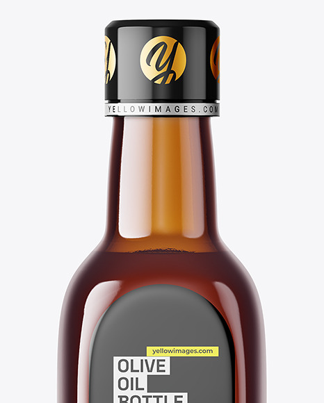 Amber Glass Olive Oil Bottle Mockup