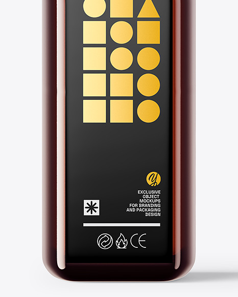 Amber Glass Olive Oil Bottle Mockup