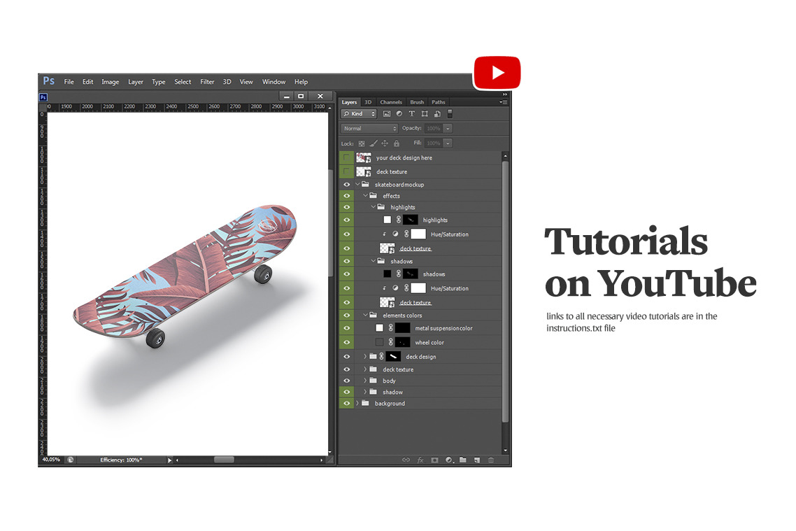 Skateboard Mockup Skateboard Mockup