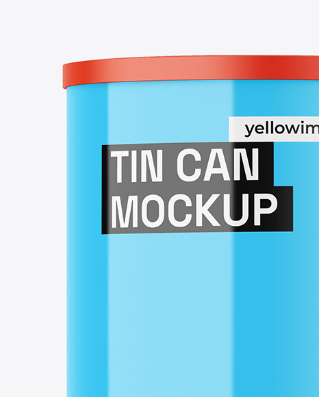 Glossy Tin Can Mockup