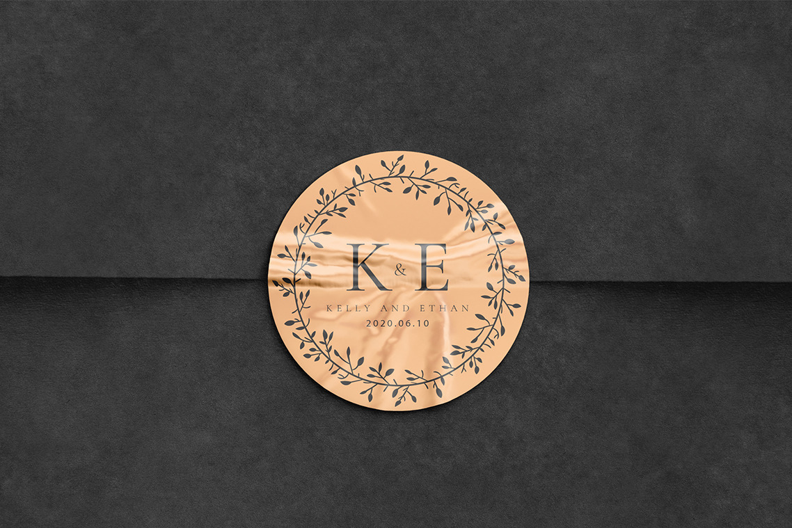 Crumpled Round Stickers Mockups Crumpled Round Stickers Mockups