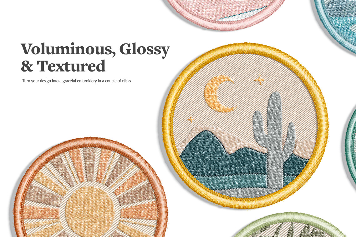 Round Embroidery Patch Mockups Round Embroidery Patch Mockups