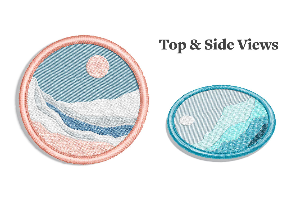 Round Embroidery Patch Mockups