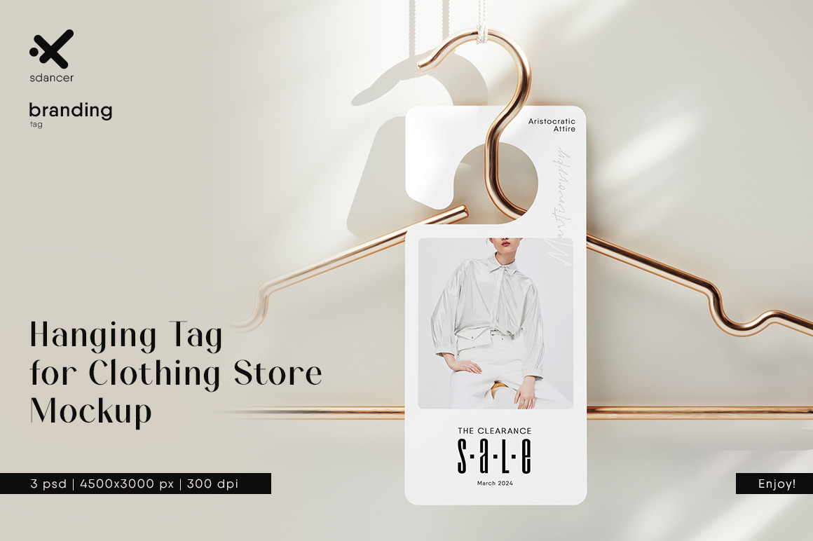 Advertising Hanging Tag for Clothing Store Mockup Advertising Hanging Tag for Clothing Store Mockup