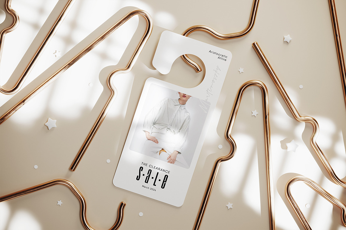 Advertising Hanging Tag for Clothing Store Mockup