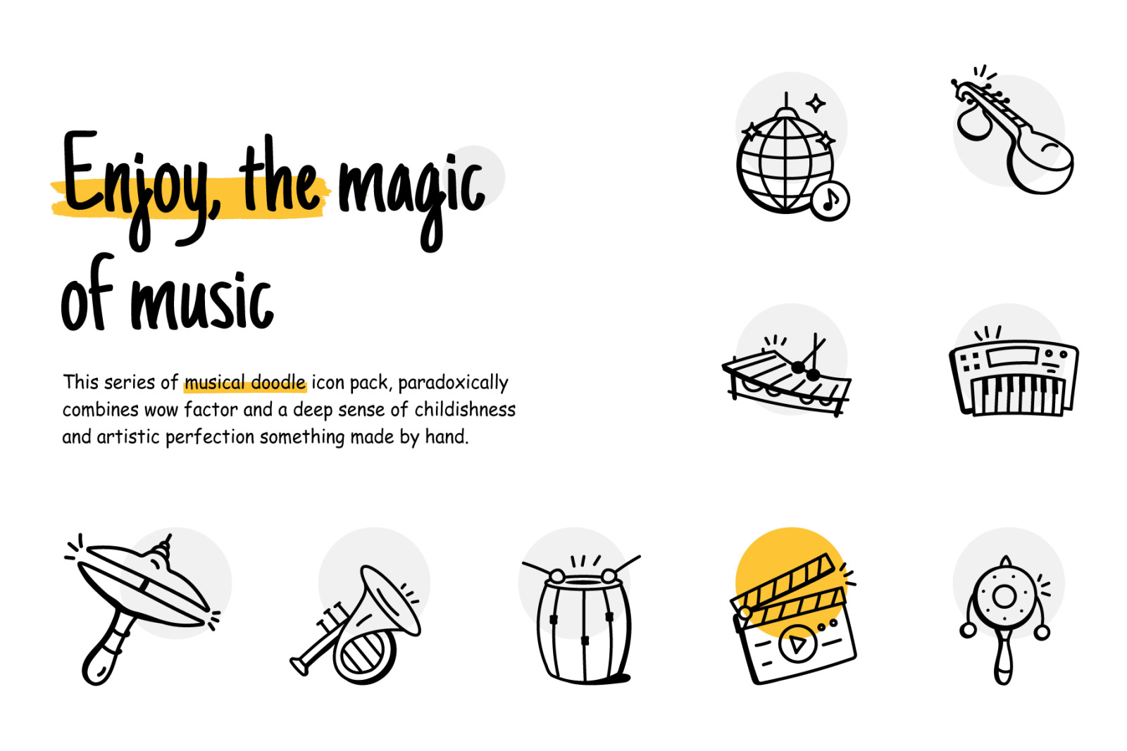 Hand Drawn Musical Icons Hand Drawn Musical Icons