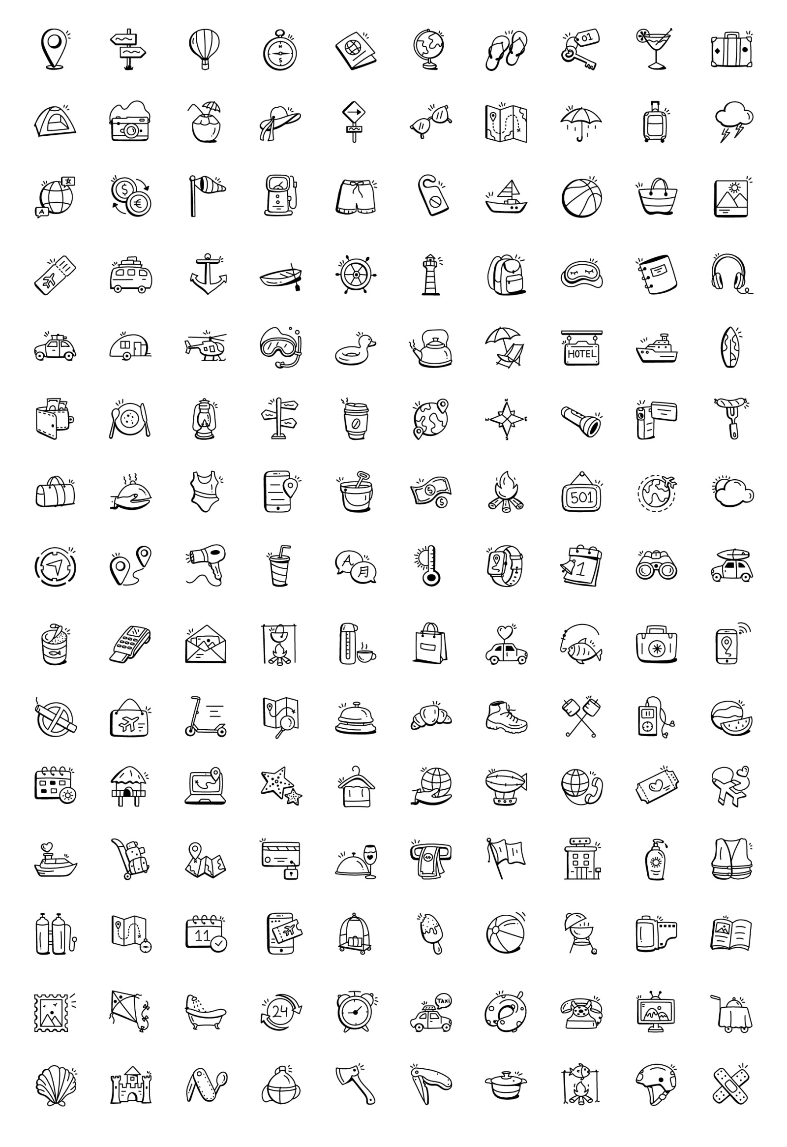 Hand Drawn Travel Icons