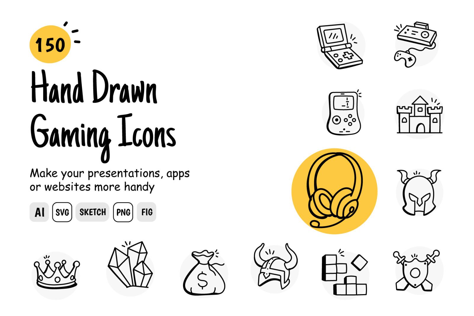 Hand Drawn Gaming Icons Hand Drawn Gaming Icons