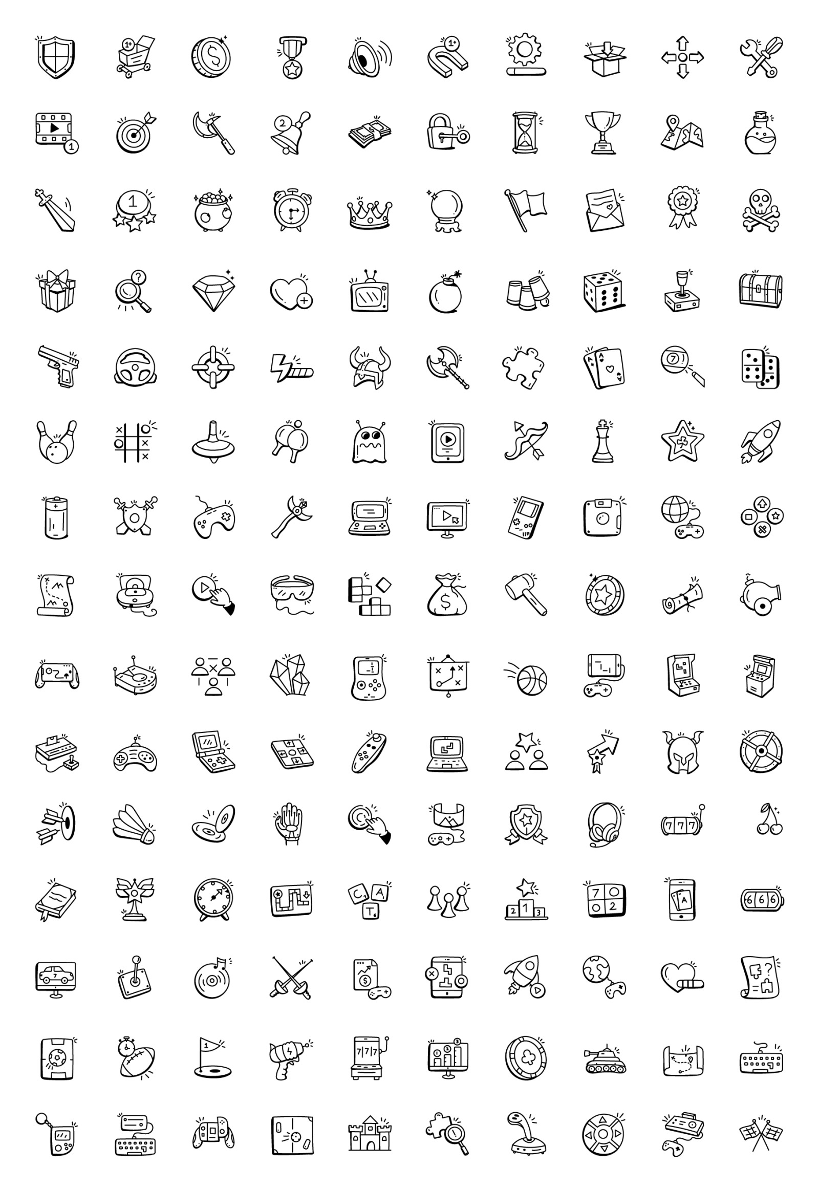 Hand Drawn Gaming Icons Hand Drawn Gaming Icons