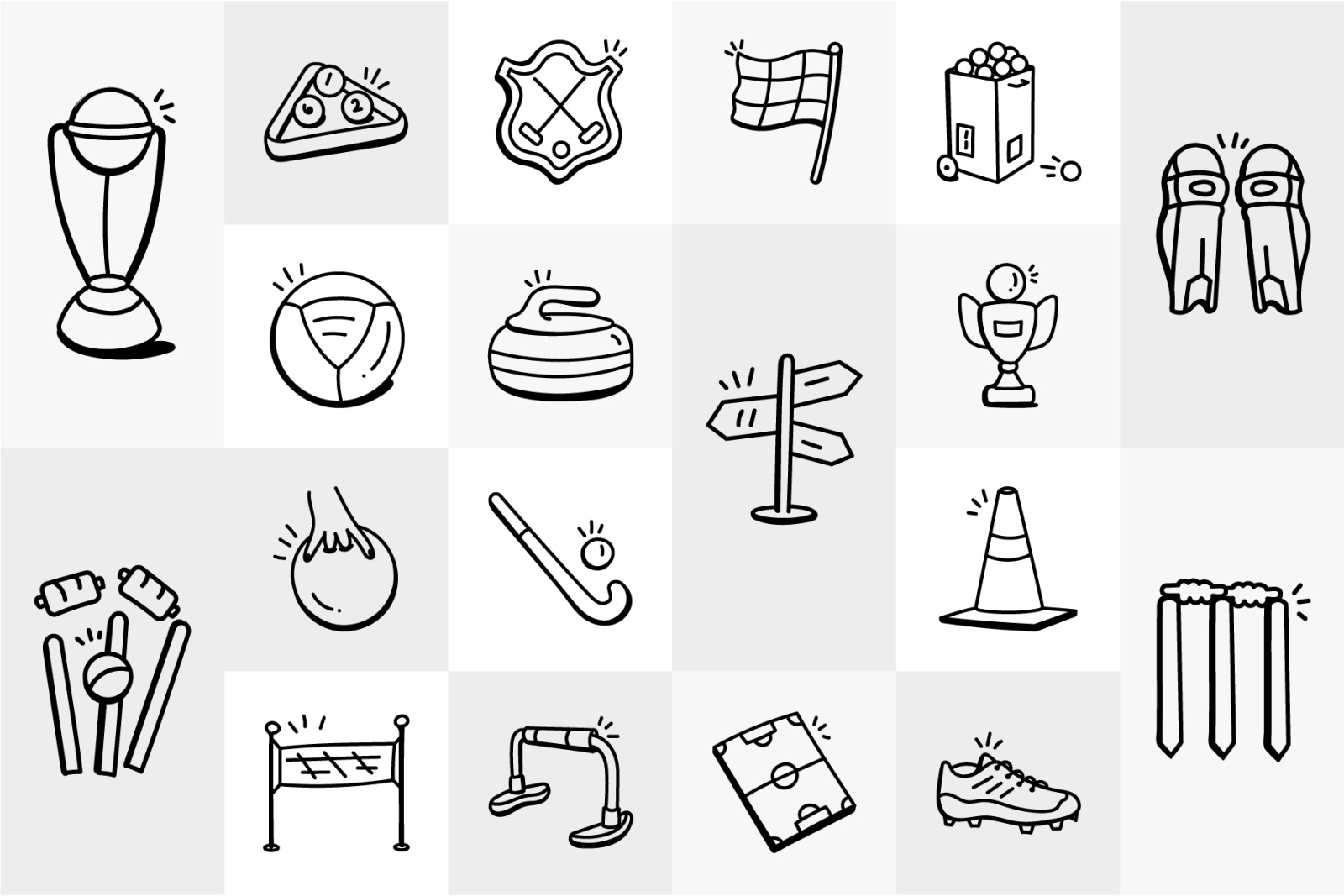 Hand Drawn Sports Icons Hand Drawn Sports Icons