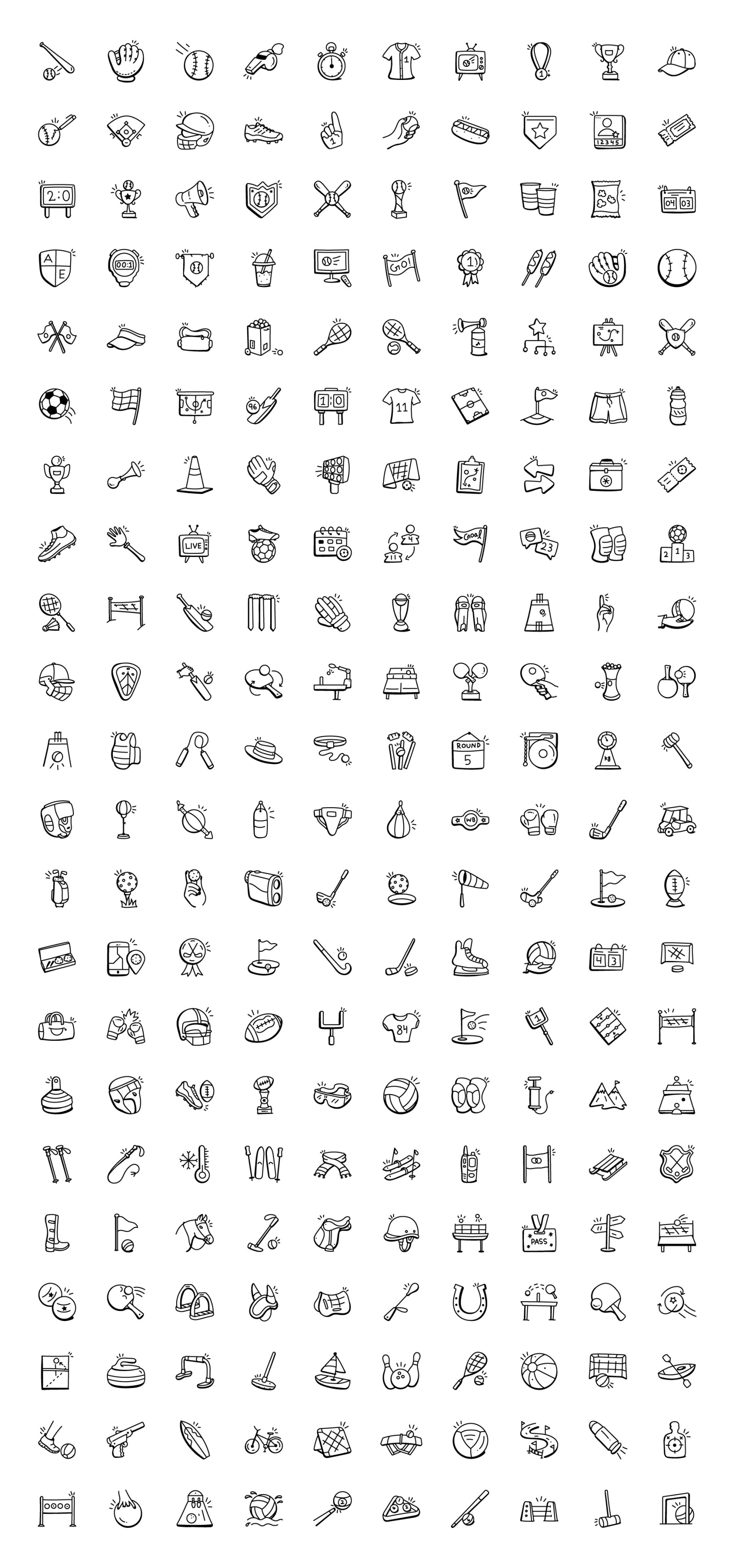 Hand Drawn Sports Icons Hand Drawn Sports Icons