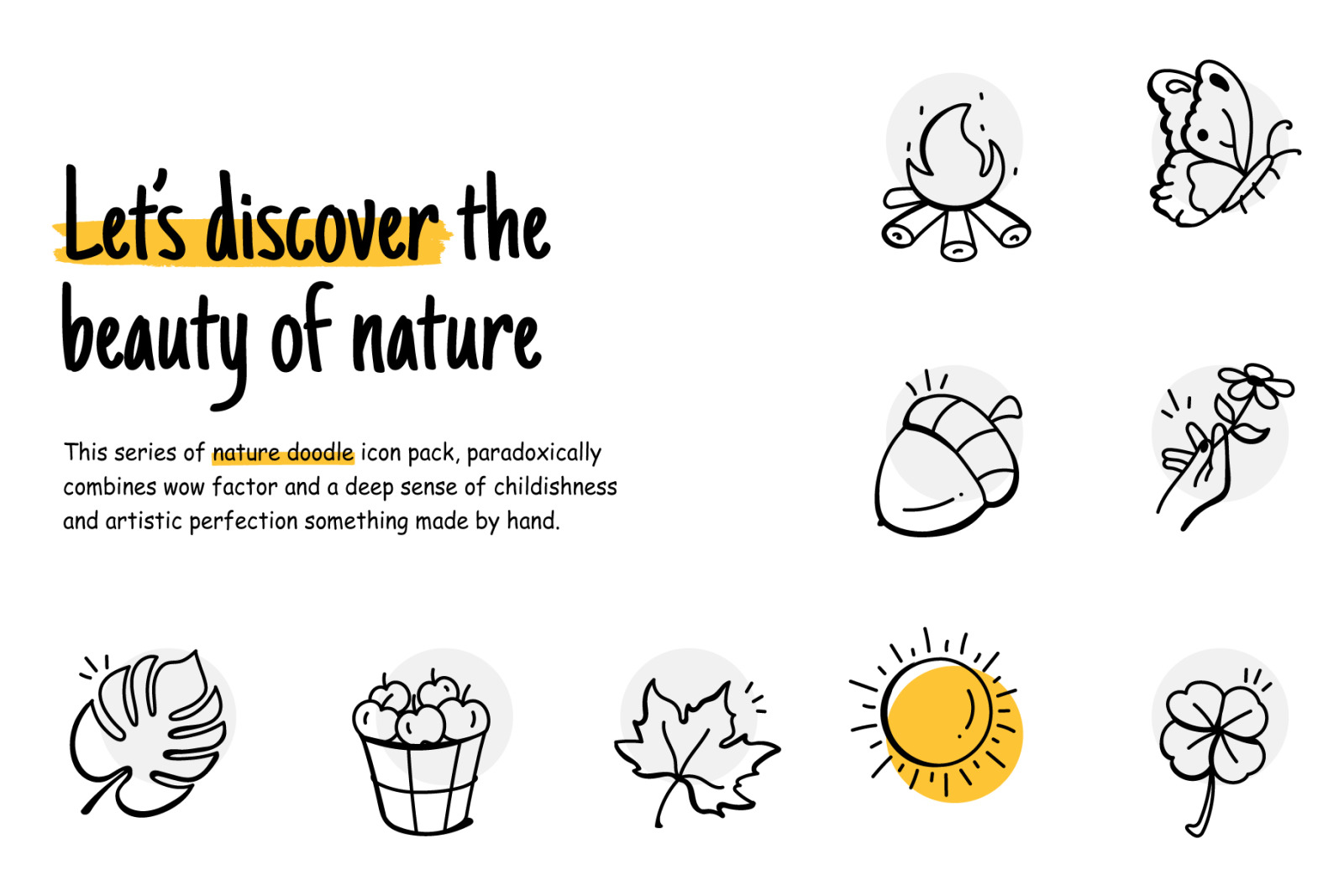 Hand Drawn Nature Icons Hand Drawn Nature Icons