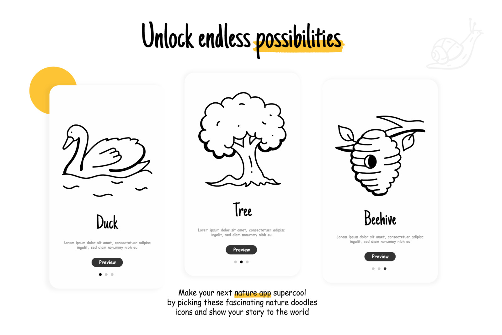 Hand Drawn Nature Icons Hand Drawn Nature Icons