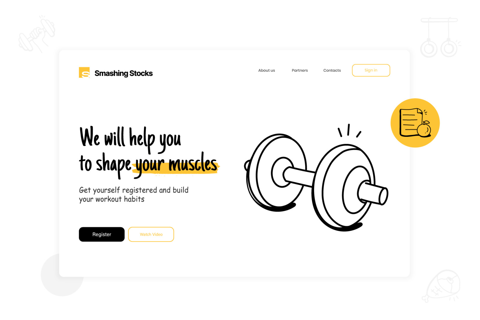 Hand Drawn Workout Icons