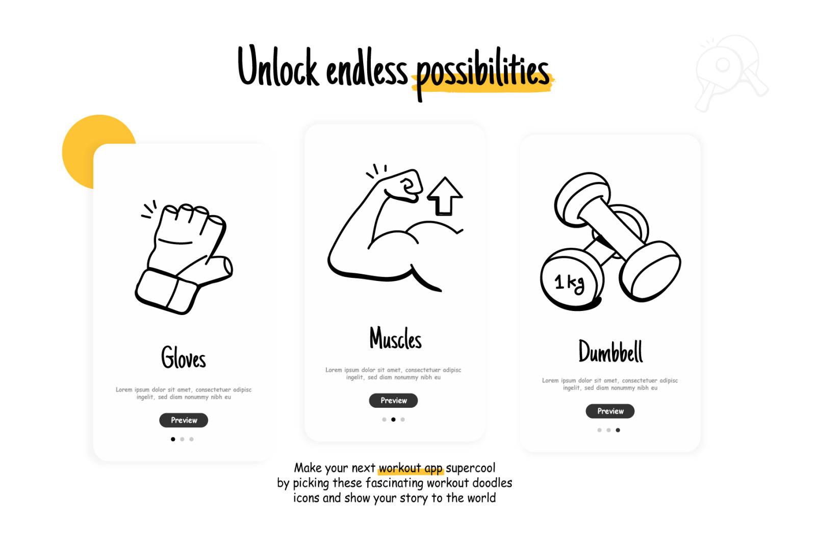 Hand Drawn Workout Icons Hand Drawn Workout Icons