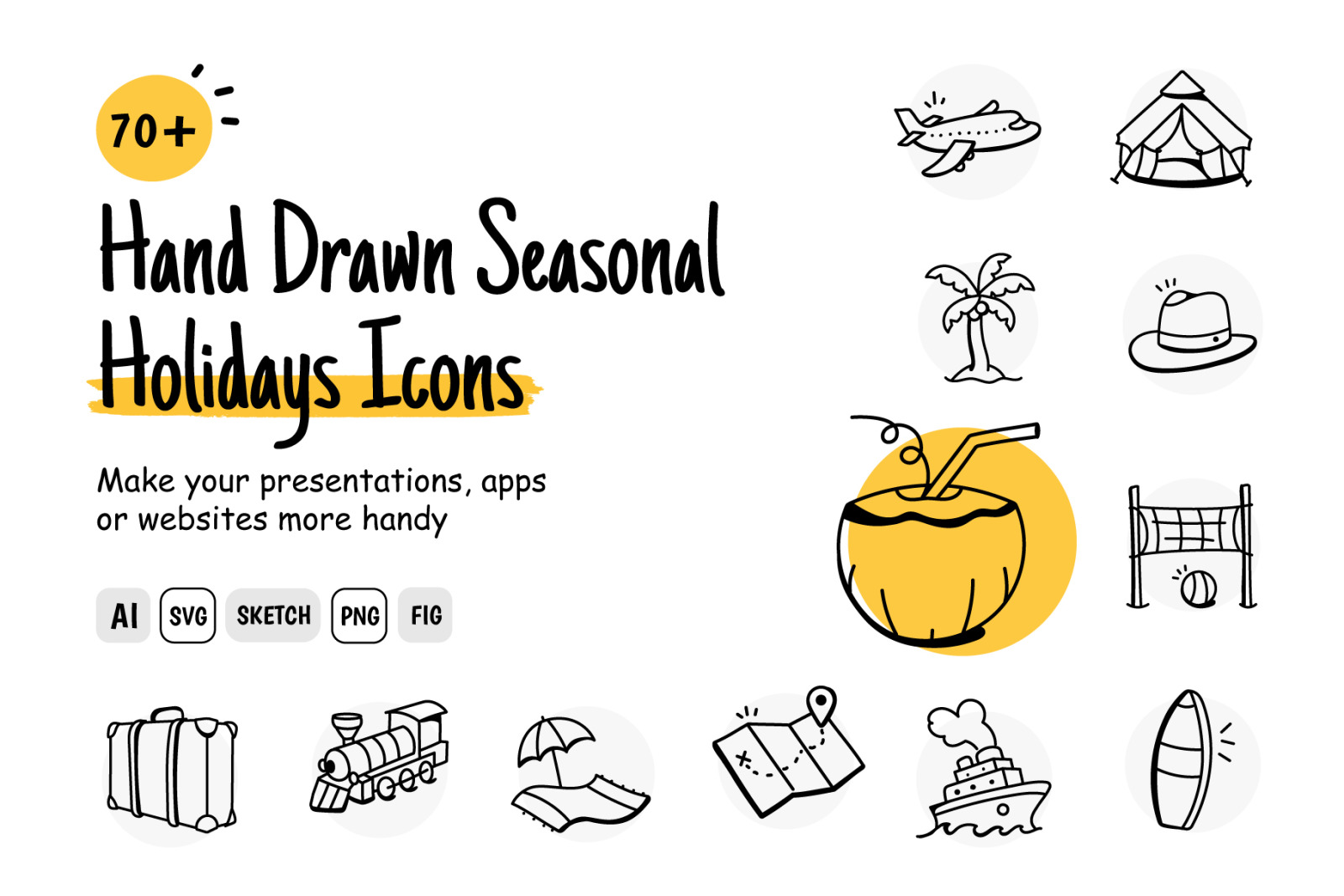 Hand Drawn Seasonal Holidays Icons Hand Drawn Seasonal Holidays Icons