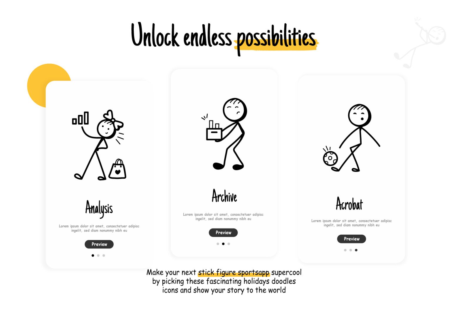 Hand Drawn Stick Figure Icons Hand Drawn Stick Figure Icons