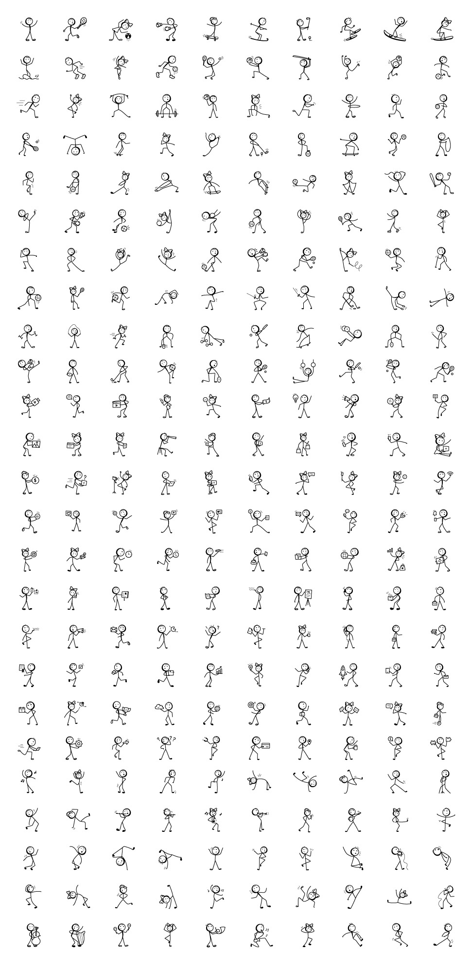 Hand Drawn Stick Figure Icons Hand Drawn Stick Figure Icons
