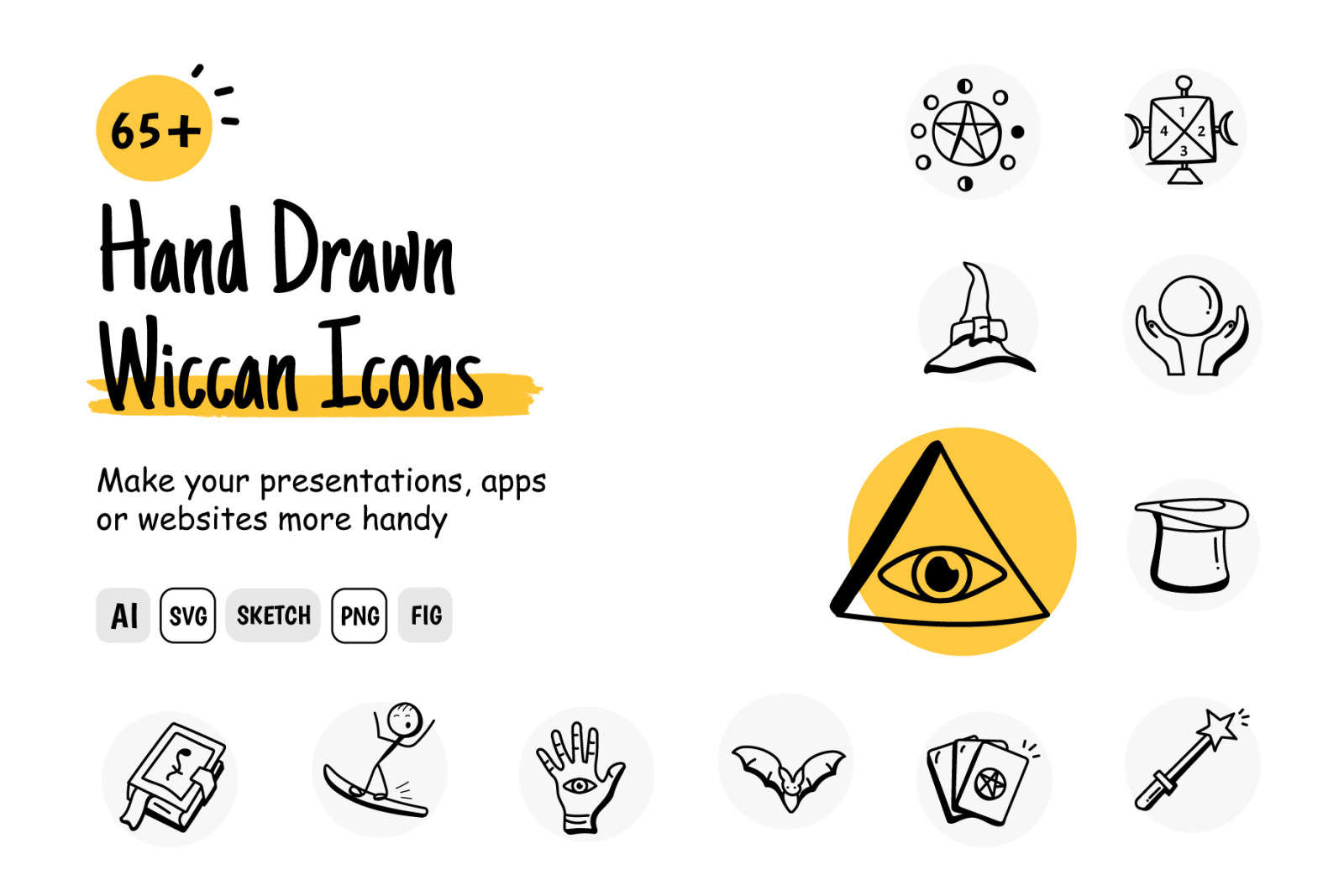 Hand Drawn Wiccan Icons Hand Drawn Wiccan Icons