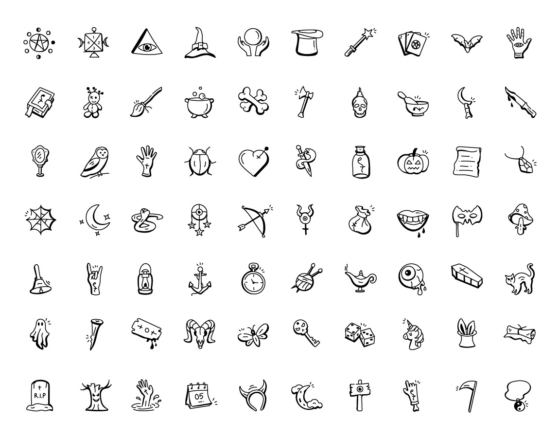 Hand Drawn Wiccan Icons Hand Drawn Wiccan Icons