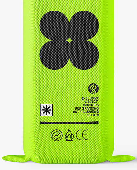 Amber Glass Olive Oil Bottle in Textile Sack Case Mockup