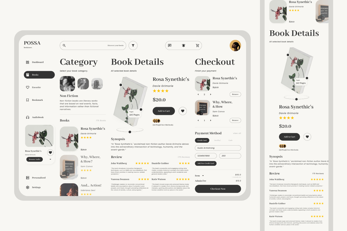 Possa - Online Book Store Dashboard