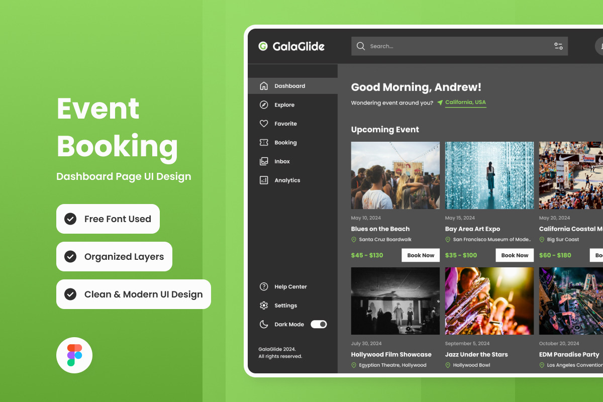 GalaGlide - Event Booking Dashboard V1 GalaGlide - Event Booking Dashboard V1