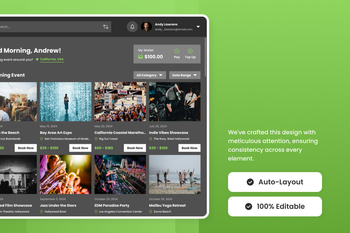 GalaGlide - Event Booking Dashboard V1 GalaGlide - Event Booking Dashboard V1