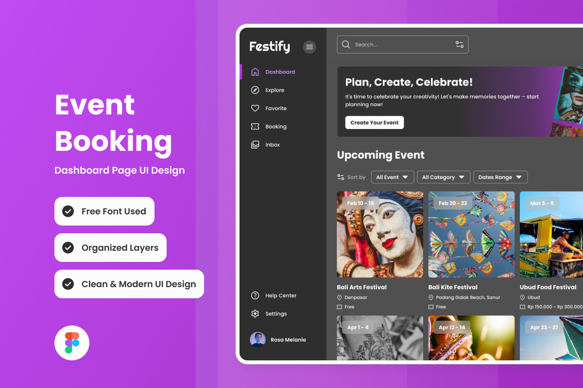 Festify - Event Booking Dashboard V1 Festify - Event Booking Dashboard V1