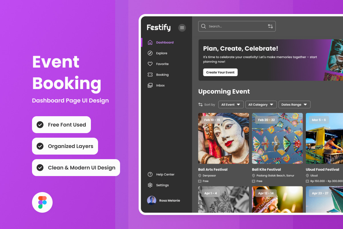 Festify - Event Booking Dashboard V1
