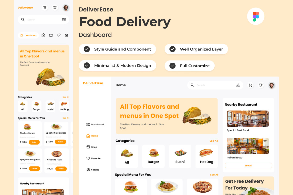 DeliverEase - Food Delivery Dashboard V2