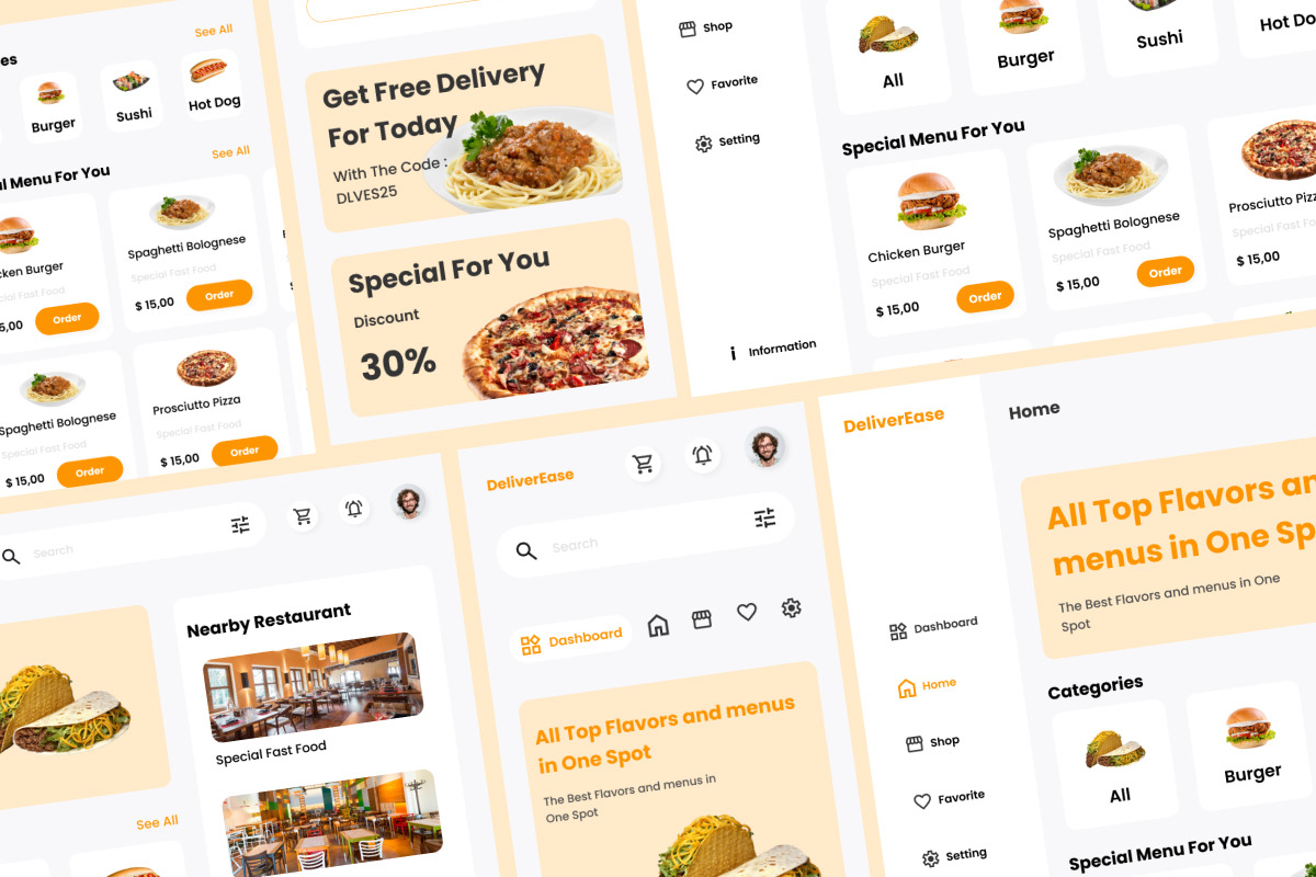 DeliverEase - Food Delivery Dashboard V2