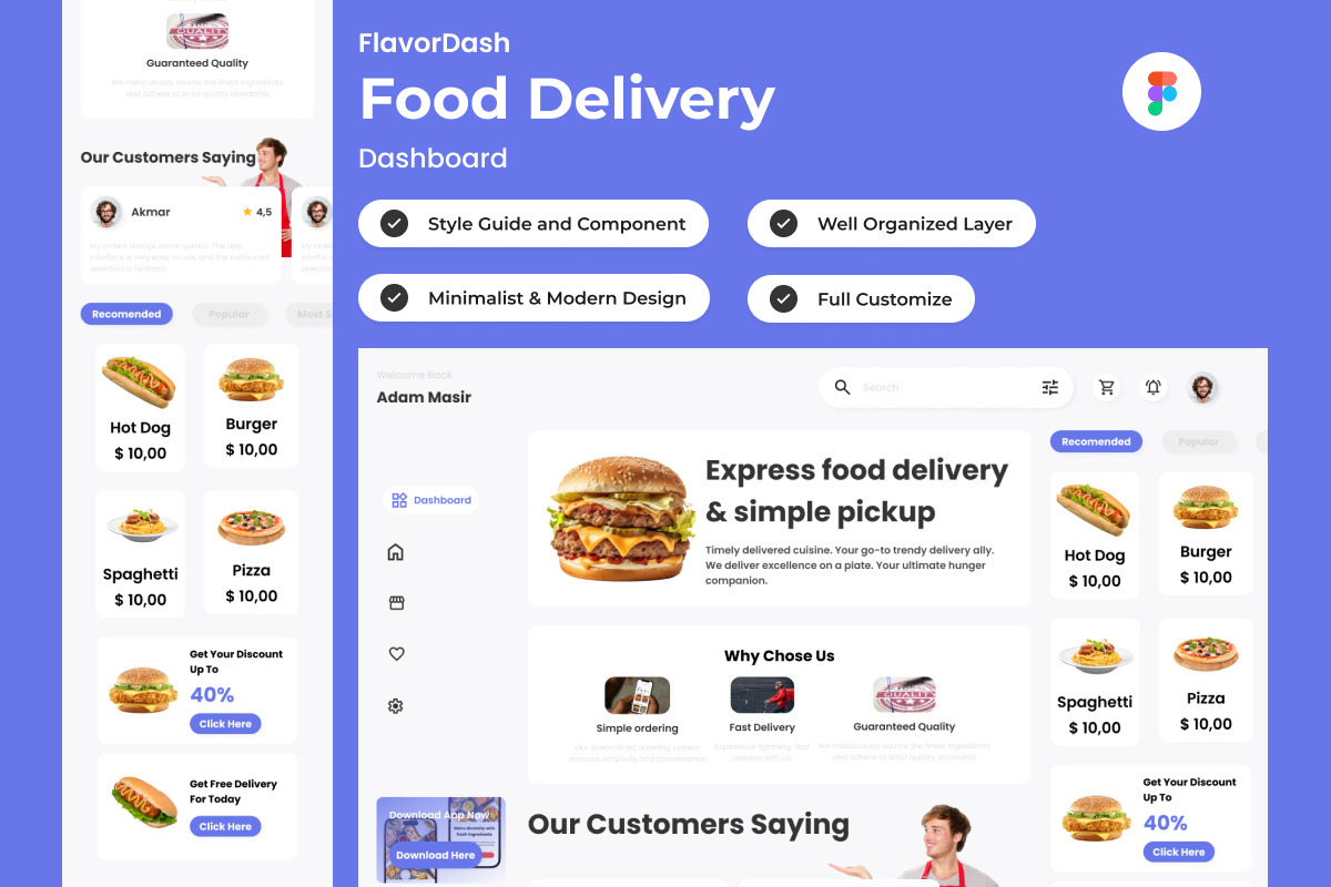 FlavorDash - Food Delivery Dashboard V1