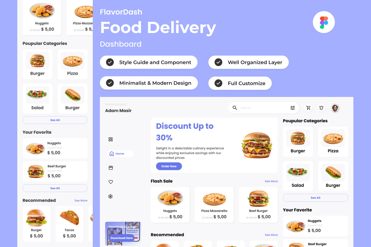 FlavorDash - Food Delivery Dashboard V2