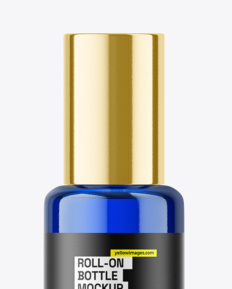 Blue Cosmetic Roll-on Bottle Mockup