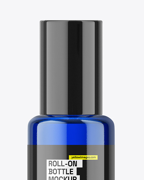 Blue Cosmetic Roll-on Bottle Mockup
