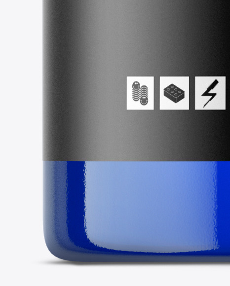 Blue Cosmetic Roll-on Bottle Mockup