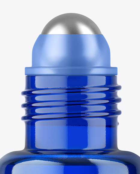 Blue Cosmetic Roll-on Bottle Mockup